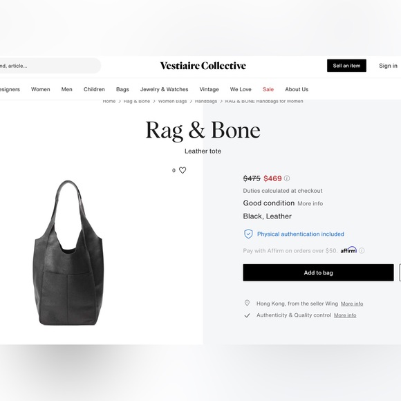 Rag & Bone Logan Black Leather Shopper Tote Shoulder Bag - Picture 16 of 16